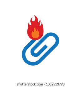 Fire Clip Logo Icon Design