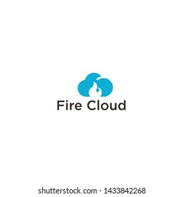 Fire Cloud Logo Design Template