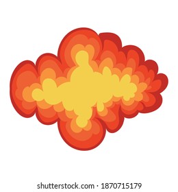 nube de fuego de color naranja en el diseño de ilustración de vector de fondo blanco