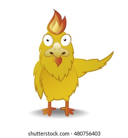 fire cock, character cartoon, comics, vector sticker
