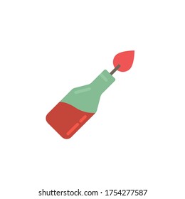 Botella de cocción de fuego o arma de símbolo del vector molotov aislada en fondo blanco