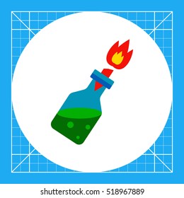 Fire Cocktail with Burning Wick Icon
