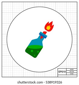 Fire Cocktail with Burning Wick Icon