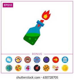 Fire Cocktail with Burning Wick Icon