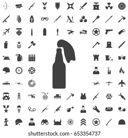 Fire Cocktail Icon. Set of weapon icons