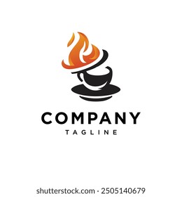 Fire Coffee combination logo icon vector