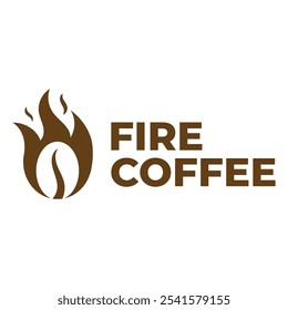 fire coffee flat minimalist logo design