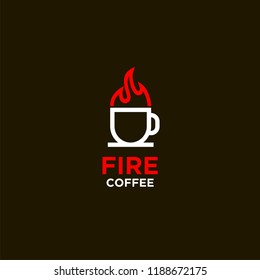 fire coffee logo icon designs vector