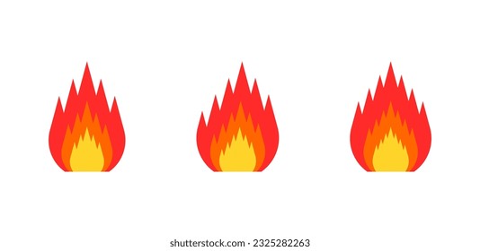 Colección de incendios. Ilustración de fuego. Icono de fuego. Fuego vectorial.
