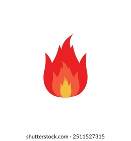 fire color icon red hot. Shape art design.