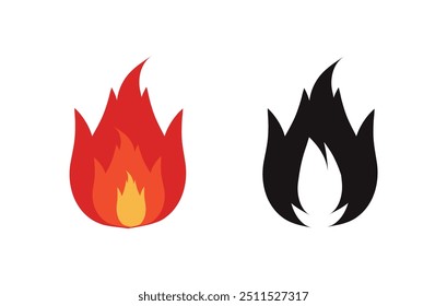 fire color icon red hot. Shape art design.