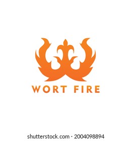 color de fuego letra inicial con diseño de logotipo. logotipos para marcas y prendas de vestir.