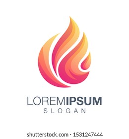fire color logo design vector 
