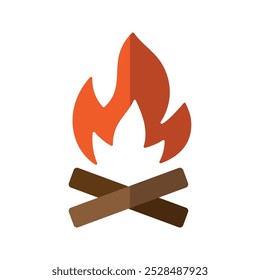 Fire colored flat icon hand drawn vector clipart isolated