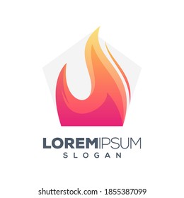 fire colorful logo design vetor