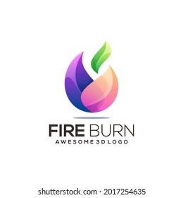 Fire colorful Logo Illustration Abstract