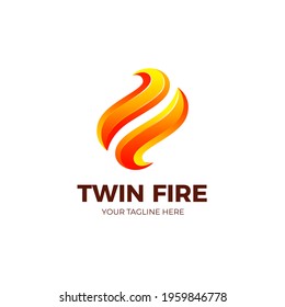Fire colorful premium vector logo template