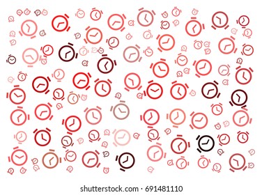 Fire colors of red and black - abstract vector illustration background texture made of alarm clocks