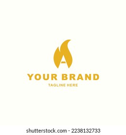 logotipo combinado de incendios y letra A