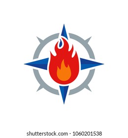 Fire Compass Logo Icon Design