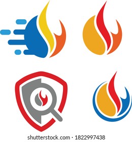 fire concept logo 4 bundle suitable for your brand name