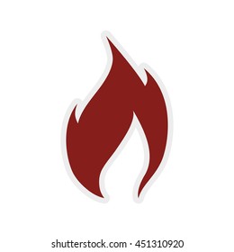 Fire concept represented by flame icon. Isolated and flat illustration 