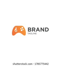 fire console logo with gram logo in the form of game console and distinctive color of fire, can be used for logos and design icons
