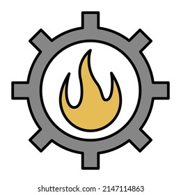 Caricatura del icono de control de incendios. Vector de símbolo de llama y de combustión
