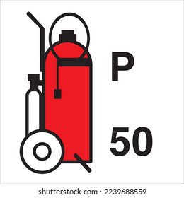 Fire control signs according to IMO Resolution Powder wheeled fire extinguisher 50Kg