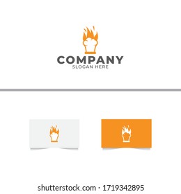 Plantilla de diseño de logotipo de cocción contra incendios