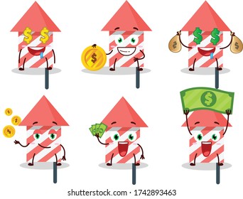 Fire cracker cartoon character with cute emoticon bring money