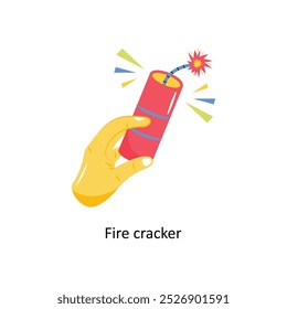 Fogo cracker doodle vetor contorno Adesivo. Arquivo EPS 10