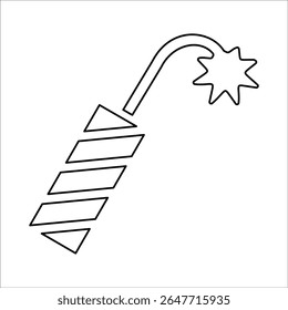 Ícone Fire Cracker, gráficos de vetor de linha