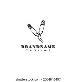fire cracker logo cartoon icon design template black modern isolated vector cute
