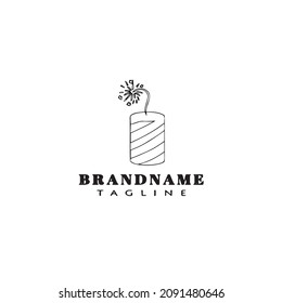 fire cracker logo cartoon icon design template black modern isolated vector cute