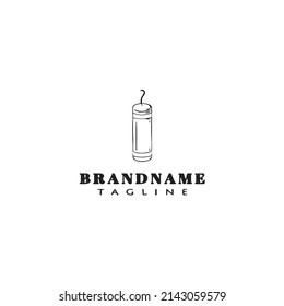 fire cracker logo cartoon icon design template black modern isolated vector illustration
