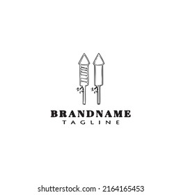 fire cracker logo cartoon icon design template black modern vector illustration