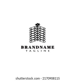 fire cracker logo cartoon icon design template black modern isolated vector illustration