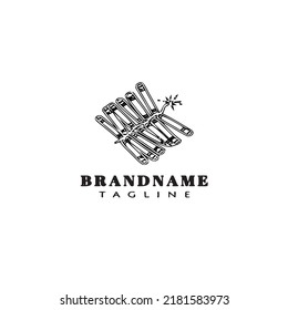 fire cracker logo cartoon icon design template black modern vector illustration