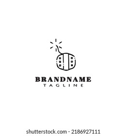 fire cracker logo cartoon icon design template black modern isolated vector illustration