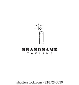 fire cracker logo cartoon icon design template black modern isolated vector illustration