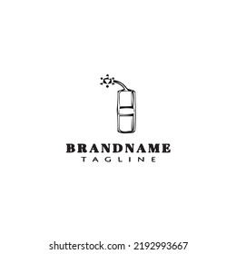 fire cracker logo cartoon icon design template black modern isolated vector illustration