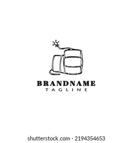 Logo-Karikatur-Symbol-Design-Vorlage schwarz, moderne einzelne Vektorgrafik