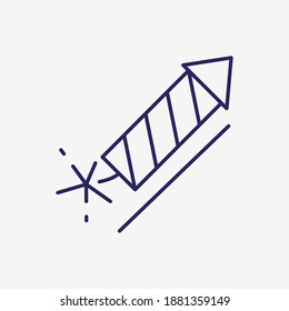 Fire Cracker Outline Vector Icon