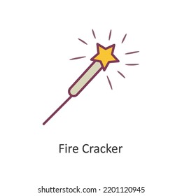 Fire Cracker vector filled outline Icon Design illustration. Holiday Symbol on White background EPS 10 File