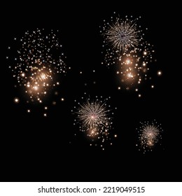 Fire Crackers explosion In Sky with Black Background