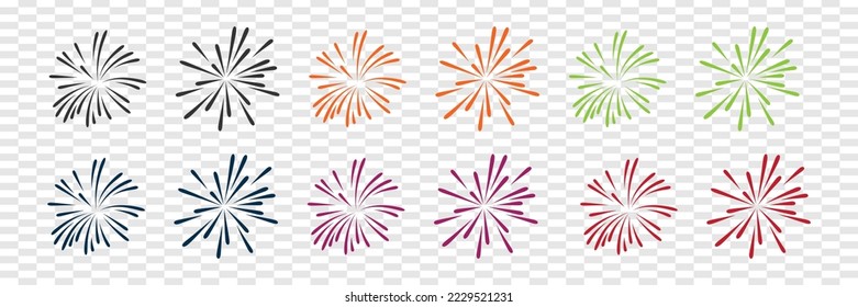 Fire crackers vector set design illustration. Vector set design