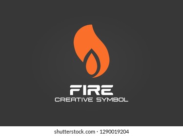 Fire creative symbol concept. Energy flame blaze abstract business logo. Flash gas ignite, smoke hot air shape, black bonfire burn silhouette icon. Corporate identity logotype, company graphic design