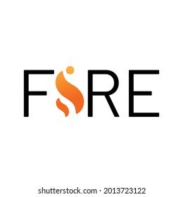Logo de tipografía creativa de incendios, icono de tipografía de incendios