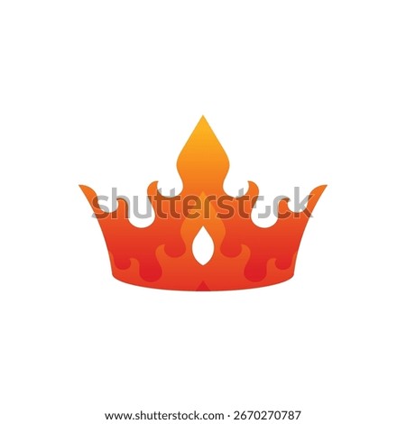 Fire Crown Icon Symbol of Power and Energy Logo Design